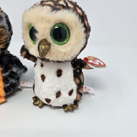 Beanie Boos Bundle of Two Owls Midnight Sammy Stuffed Plush Animals 7 inch - Picture 3 of 10